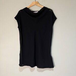 Howard Wolf Black Cowl Neck Sleeveless Tunic Top Dress Size 16